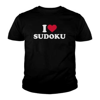 I Love Sudoku White Text Youth T-shirt - Thegiftio UK