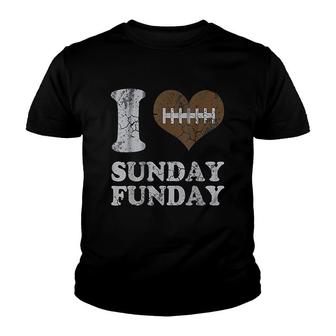 I Love Sunday Funday Football Youth T-shirt | Mazezy
