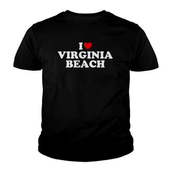 I Love Virginia Beach - Heart Pullover Youth T-shirt | Mazezy