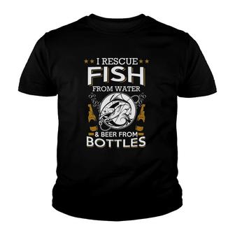 I Rescue Fish From Water & Beer From Bottles Best Gifts Youth T-shirt | Mazezy