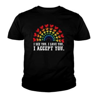 I See Love Accept You Lgbtq Ally Gay Pride Youth T-shirt | Mazezy