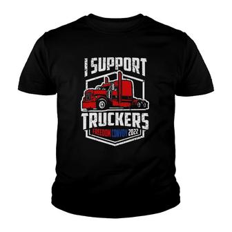 I Support Canadian Truckers Tee Freedom Convoy 2022 Ver2 Youth T-shirt | Mazezy
