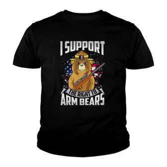 I Support The Right To Arm Bears Dad Joke Funny Pun Youth T-shirt | Mazezy