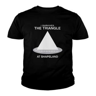 I Survived The Triangle At Shapeland Youth T-shirt | Mazezy