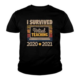 I Survived Virtual Teaching 2021 Vintage Survivor Teacher Youth T-shirt | Mazezy