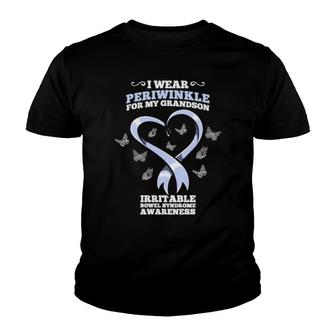 I Wear Periwinkle Grandson Ibs Awareness Youth T-shirt | Mazezy