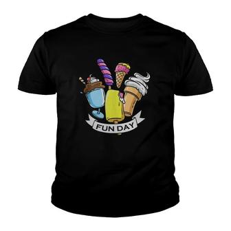 Ice Cream Fun Day Dessert Lover Funny Cute Summer Youth T-shirt | Mazezy