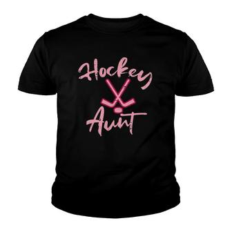Ice Hockey Aunt Cute Mothers Day Aunty Auntie Women Nephew Youth T-shirt | Mazezy