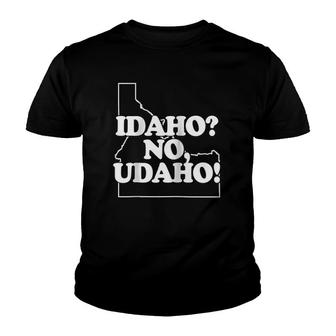 Idaho No Udaho Funny Saying Sarcastic Novelty Humor Raglan Baseball Tee Youth T-shirt | Mazezy