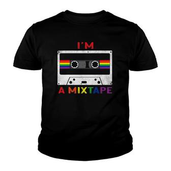 Im A Mixtape Gay Pride Rainbow Flag Lgbtq Retro Lgbt Gift Youth T-shirt | Mazezy