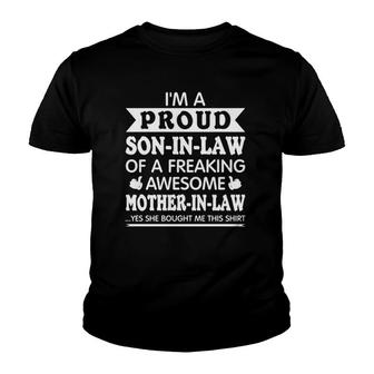 I'm A Proud Son In Law Of A Freaking Awesome Mother Youth T-shirt | Mazezy