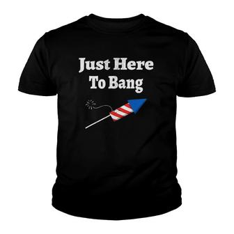 I'm Just Here To Bang Funny 4Th July American Flag Apparel Youth T-shirt | Mazezy