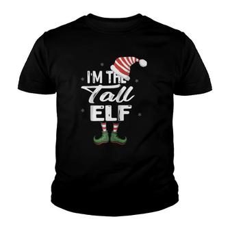 I'm The Tall Elf Christmas Eve Xmas Elf Squad Costume Raglan Baseball Tee Youth T-shirt | Mazezy