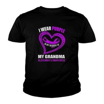 In My Memory Of My Grandma Awareness Youth T-shirt - Thegiftio UK