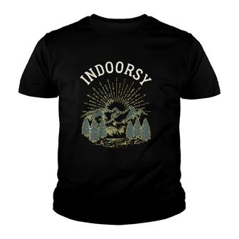 Indoorsy Outdoorsy Gift Ironic Nature Youth T-shirt | Mazezy