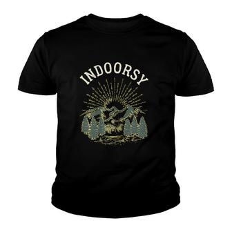 Indoorsy Outdoorsy Gift Ironic Nature Youth T-shirt | Mazezy