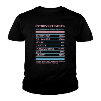Introvert Facts Funny Witty Shy Awkward People Gift Youth T-shirt | Mazezy