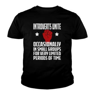 Introverts Unite Occasionally In Small Introverts S Youth T-shirt | Mazezy
