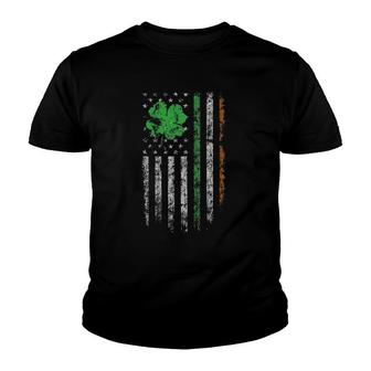 Irish American Flag Ireland Flag St Patrick's Day Gift Youth T-shirt | Mazezy