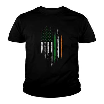 Irish American Flag Ireland Flag Vintage St Patricks Day Youth T-shirt | Mazezy