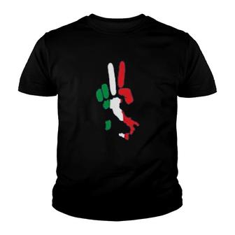 Italian Flag Italian Peace Design Youth T-shirt - Thegiftio UK