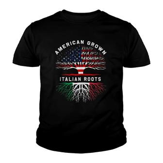 Italian Roots American Grown Tree Family Heritage Youth T-shirt | Mazezy