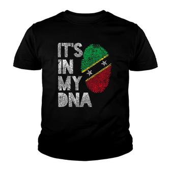 It's In My Dna Saint Kitts And Nevis Flag Fingerprint Youth T-shirt | Mazezy