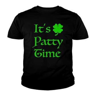 It's Patty Time St Saint Patricks Paddys Patty Day Funny Pun Youth T-shirt | Mazezy