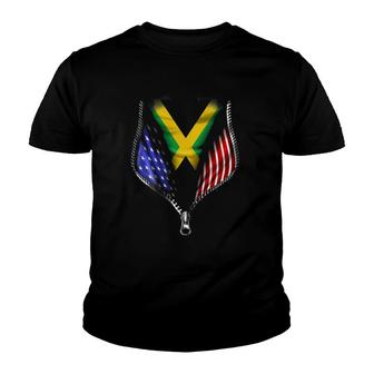 Jamaican American Flag Jamaica National Flag Youth T-shirt | Mazezy