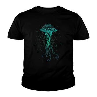 Jellyfish Sea Animal Psychedelic Art Marine Decoration Youth T-shirt | Mazezy