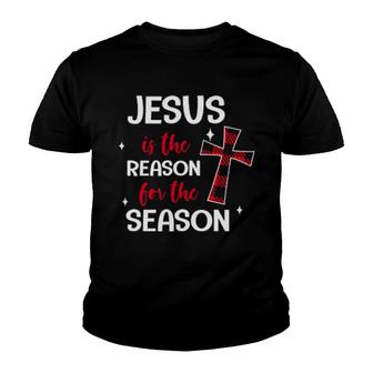 Jesus Is The Reason For The Season Religious Christmas Youth T-shirt | Mazezy