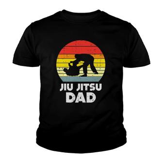 Jiu Jitsu Dad Sunset Retro Brazilian Martial Arts Men Gift Youth T-shirt | Mazezy