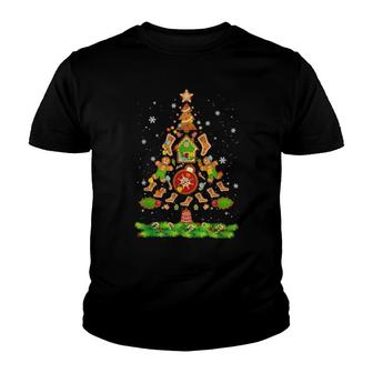 Jolly Gingerbread Family Christmas Tree Gingerbread Decor Youth T-shirt | Mazezy