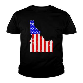 July 4Th For Men-Idaho American Pride Flag Youth T-shirt | Mazezy