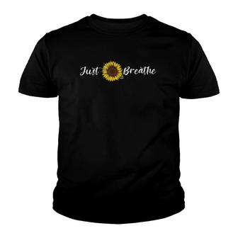 Just Breathe Hope Sun Flower Youth T-shirt | Mazezy