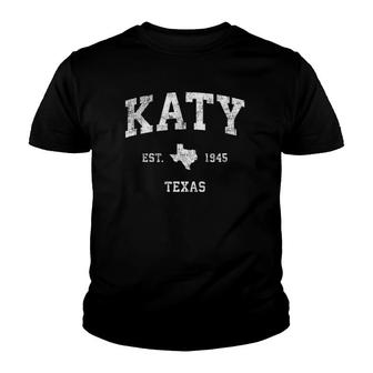 Katy Texas Tx Vintage Athletic Sports Design Youth T-shirt | Mazezy