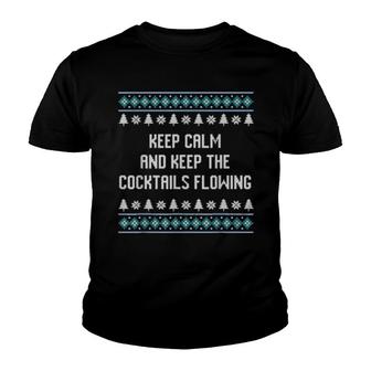Keep The Cocktails Flowing Christmas Drinking Xmas Alcoholic Youth T-shirt | Mazezy