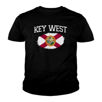 Key West Fl Florida Flag Vintage Usa Sports Men Women Youth T-shirt | Mazezy