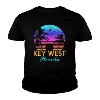 Key West Florida Retro Beach Sunset Summer Vibes Aesthetic Youth T-shirt | Mazezy