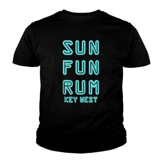 Key West - Sun Fun Rum Day Drinking Funny Key West Florida Youth T-shirt | Mazezy