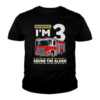 Kids Fire Truck 3 Year Old Firefighter 3Rd Birthday Boy Toddler Youth T-shirt - Seseable