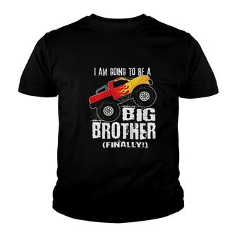Kids Im Going To Be A Big Brother Monster Truck Youth T-shirt - Seseable