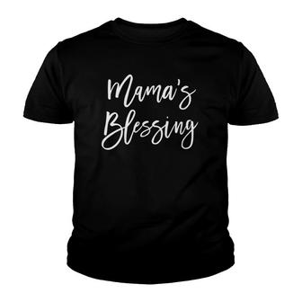 Kids Mama's Blessing Matching Child Mother Daughter Saying Gift Youth T-shirt | Mazezy