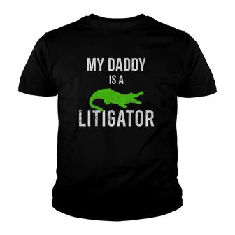 Kids My Daddy Is A Litigator Lawyer Dads Fathers Kids Youth T-shirt | Mazezy
