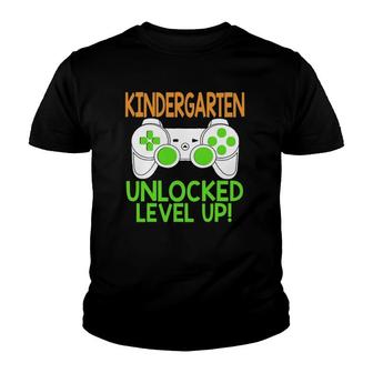 Kindergarten Unlocked Level Up Back To School Youth T-shirt | Mazezy