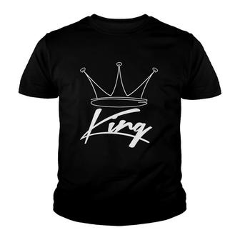 King And Queen Matching Couple Youth T-shirt | Mazezy