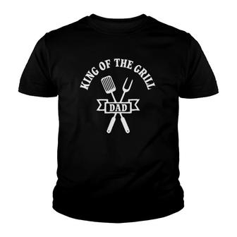 King Of The Grill Gift For Dad Bbq Chef Grilling Youth T-shirt | Mazezy