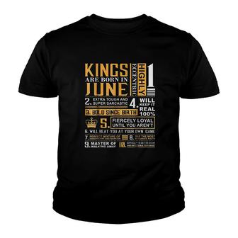 Kings Are Born In June Youth T-shirt | Mazezy