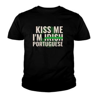Kiss Me I’M Irish Portuguese Funny St Patricks Day Youth T-shirt | Mazezy