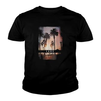 Laos Beach Palm Tree Youth T-shirt | Mazezy